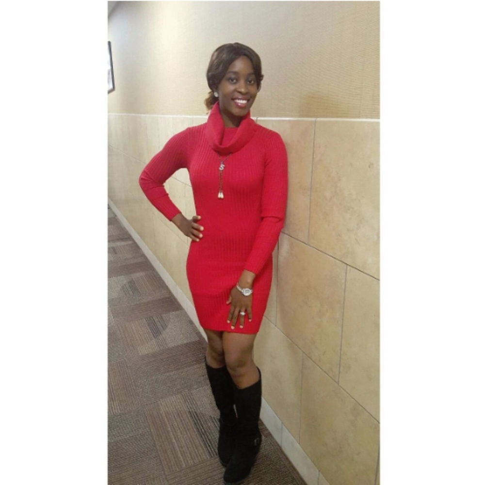 Womens "Isabella" Cowl Neck Knit Sweater Dress